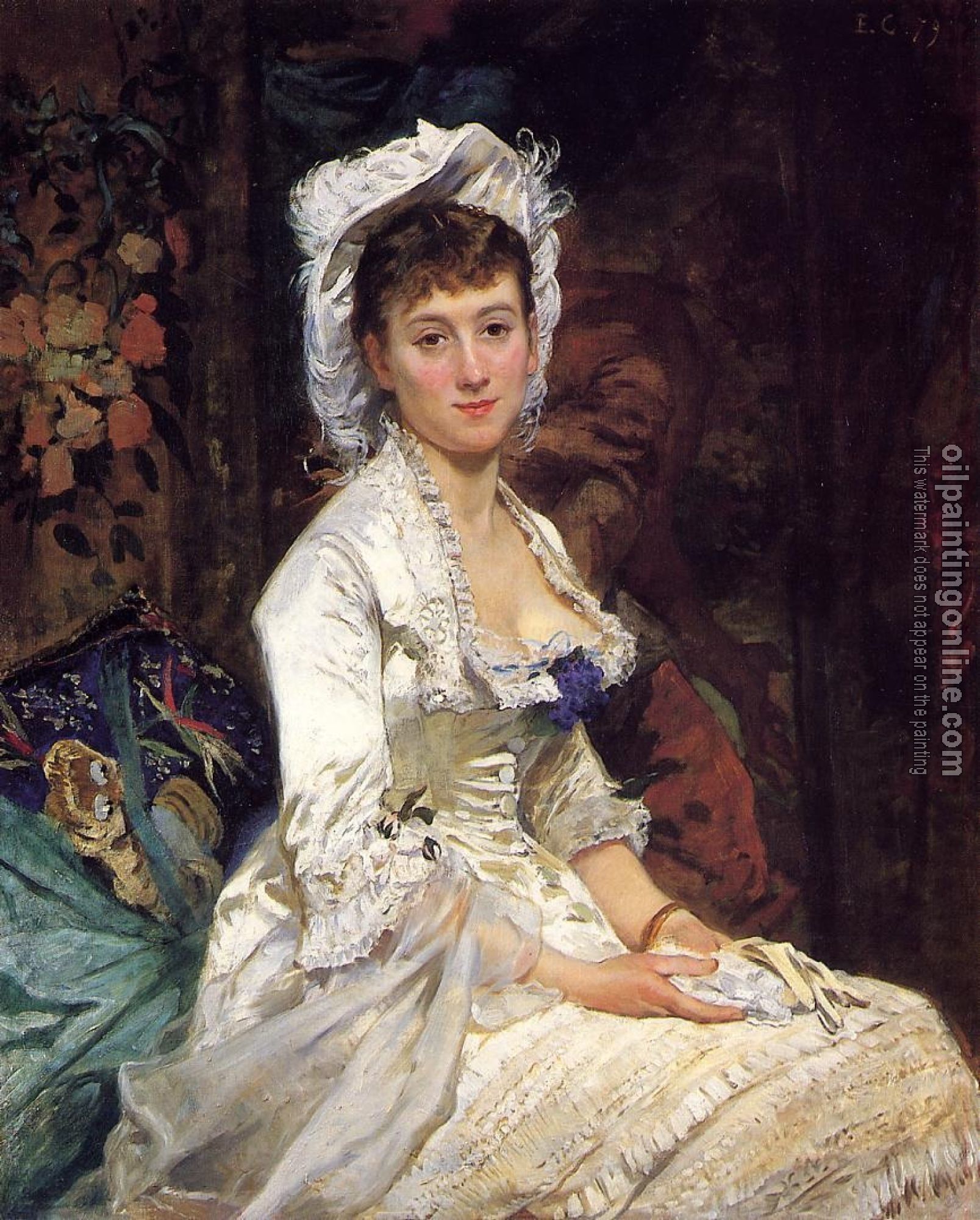 Gonzales, Eva - Portrait of a Woman in White